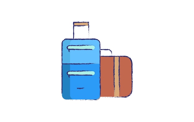 Baggage hand drawn vector illustration