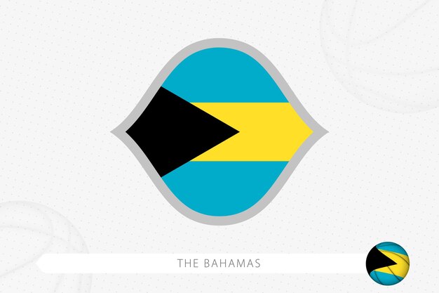 Vector the bahamas flag for basketball competition on gray basketball background.