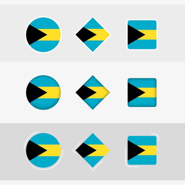 Vector the bahamas flag icons set vector flag of the bahamas