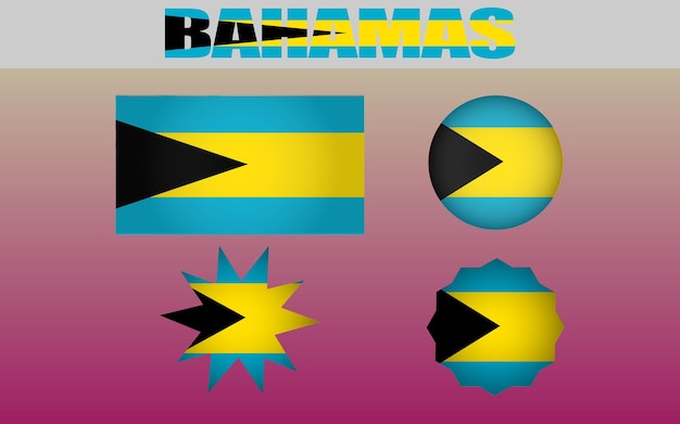 Vector bahamas national flag vector bright vibrant design perfect for showcasing cultural pride