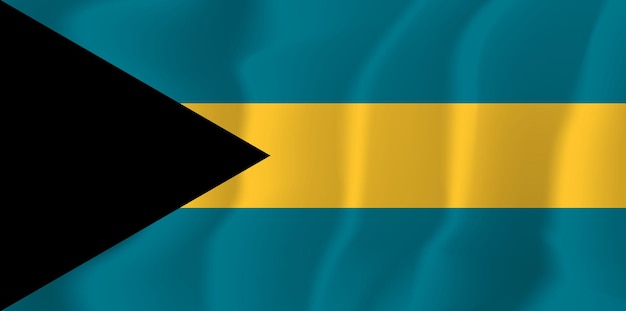 Bahamas Waved Flag Vector Illustration Background