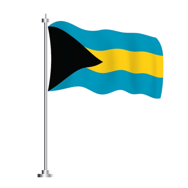 Bahamian Flag Isolated Wave Flag of The Bahamas Country