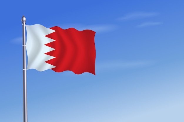 Bahrain flag Independence Day blue sky background