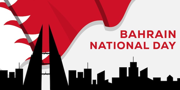 Bahrain national day horizontal banner illustration