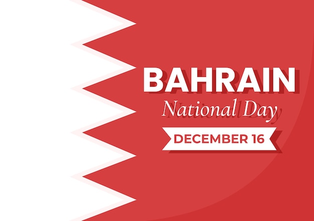 Bahrain National Day or Independence Template Hand Drawn Cartoon Flat Illustration