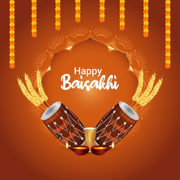 Baisakhi happy baisakhi sikh festival greeting card