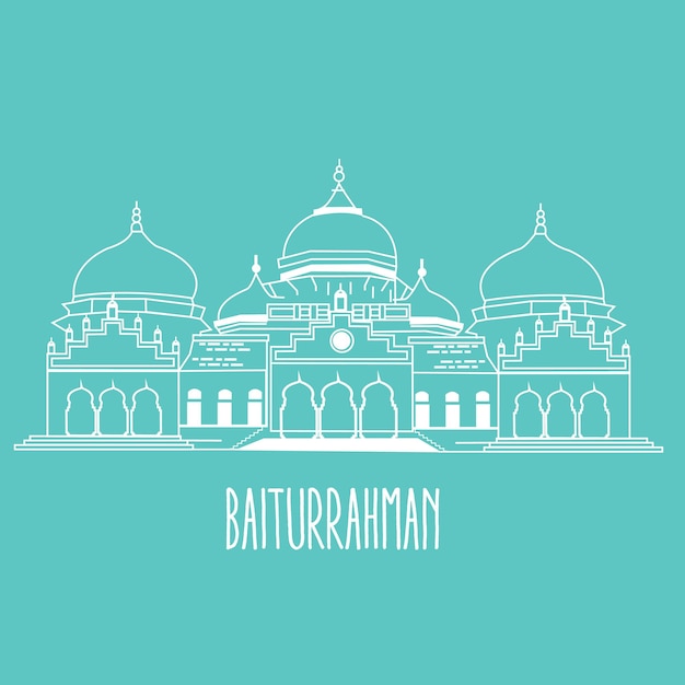 baiturrahman mosque Islam historic building in Aceh Indonesia