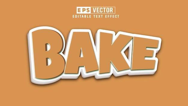 Bake 3d Editable Text Effect Vector With Background