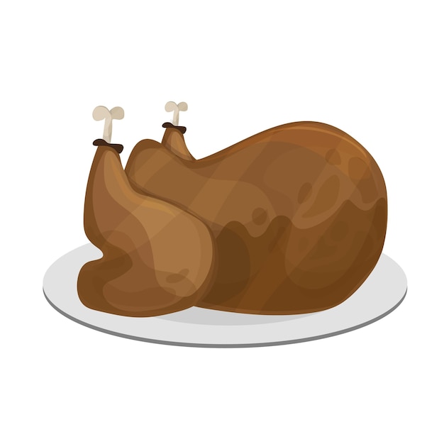 Baked turkey for Thanksgiving Day Thanksgiving Turkey isolated vector