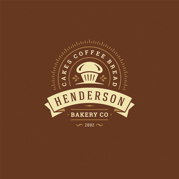 Bakery badge or label retro illustration