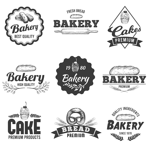 Bakery badges set