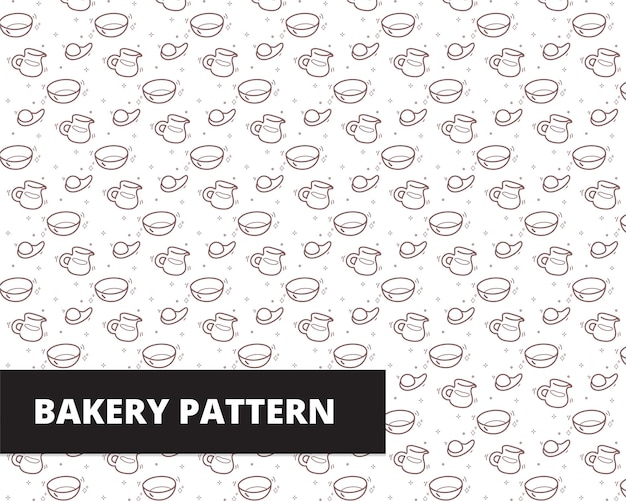 Bakery bread element hand drawn doodle seamless pattern