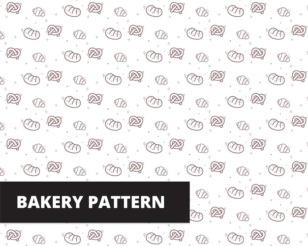 Bakery bread hand drawn doodle seamless pattern