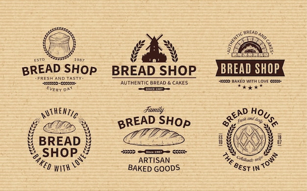 Bakery and bread logo and design elements