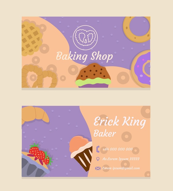 Vector bakery business card