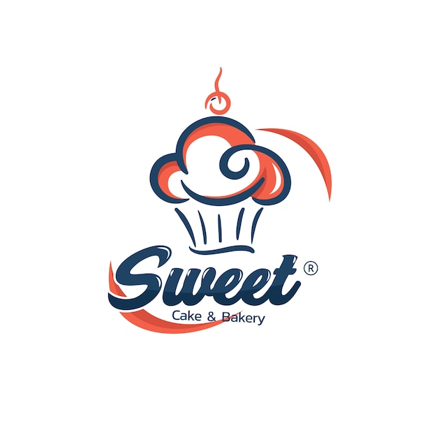 Bakery cake logo concept