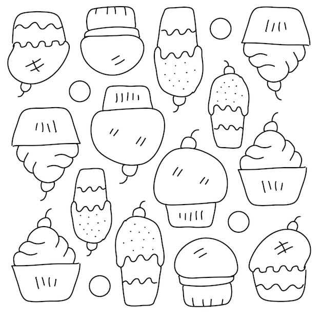 Bakery cupcake resources with line style