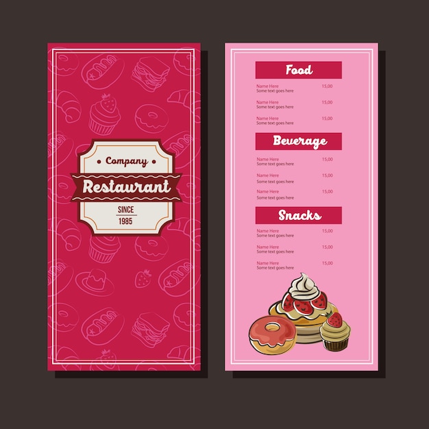 Bakery doodle menu template