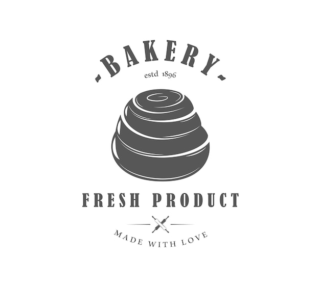 Bakery label isolated on white background Design element Vector illustration