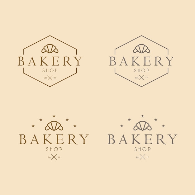 Bakery Logo Vintage Design Vector Illustration Template Icon Set Collection