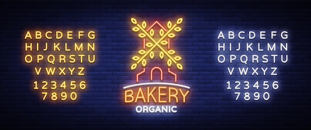 Bakery organic logo fresh bread loaf Vector illustration on bakery baking confectionery