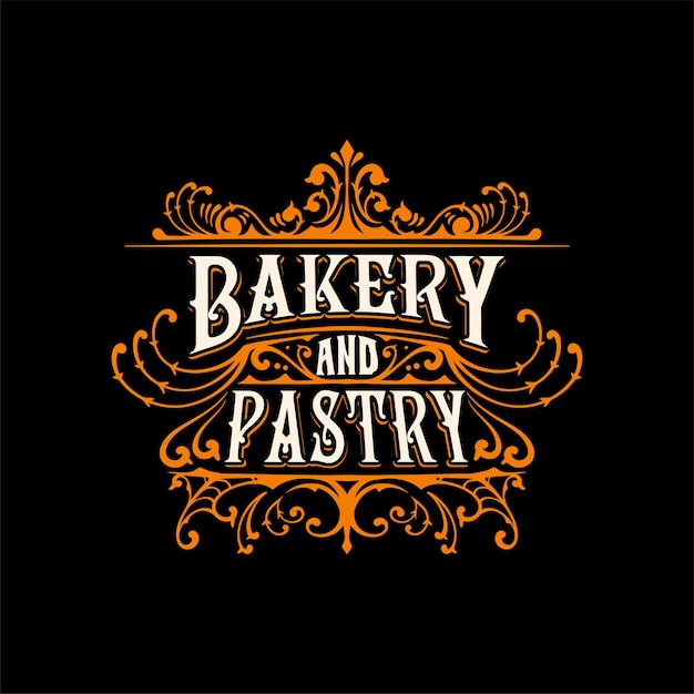 Bakery and Pastry Ornamental Logo vintage concept for restaurant food and beverage