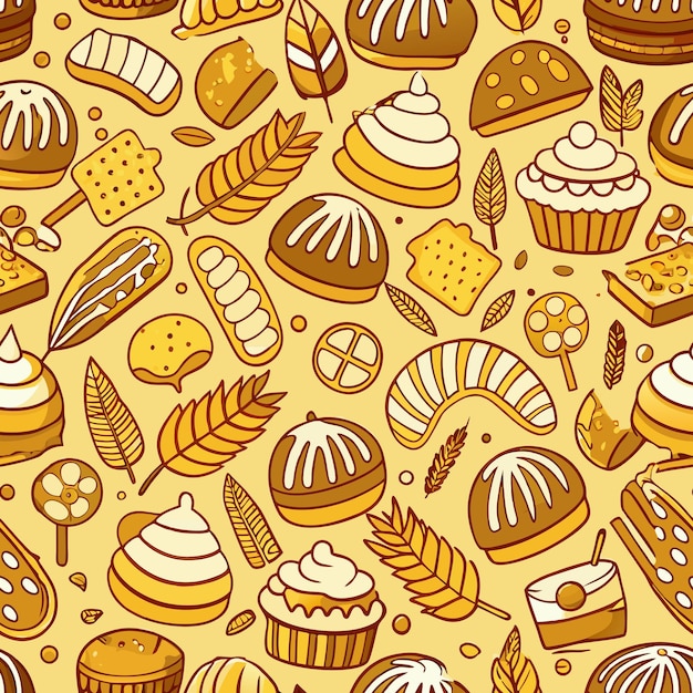 Vector bakery pattern vector art graphics