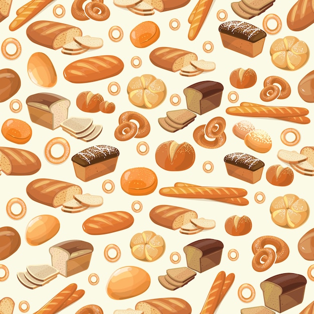  bakery seamless pattern with cartoon bread