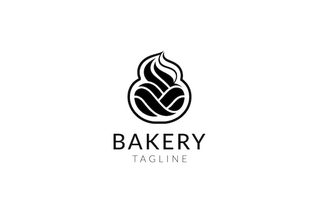 Bakery shop abstract black and white logo