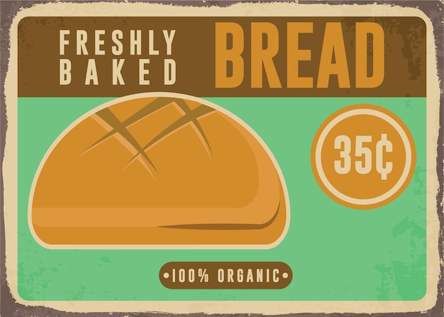 Bakery sign bread promo advertisement poster vector template