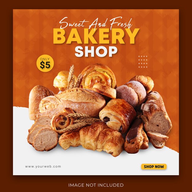 Bakery social media post template design