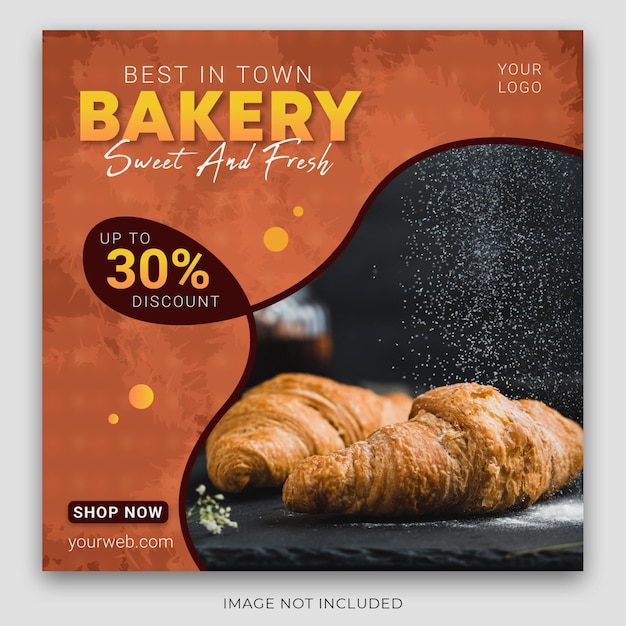 Bakery social media post template design