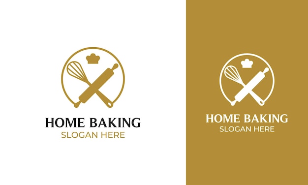 Bakery tools logo design for bread store or cooking symbol