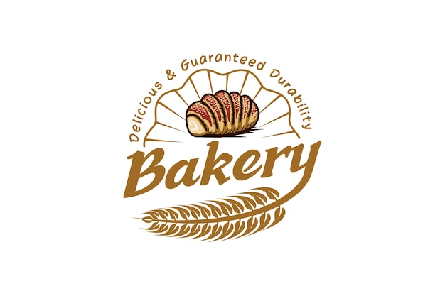 Bakery vintage logo design handmade cake and bakery food logo vector illustration