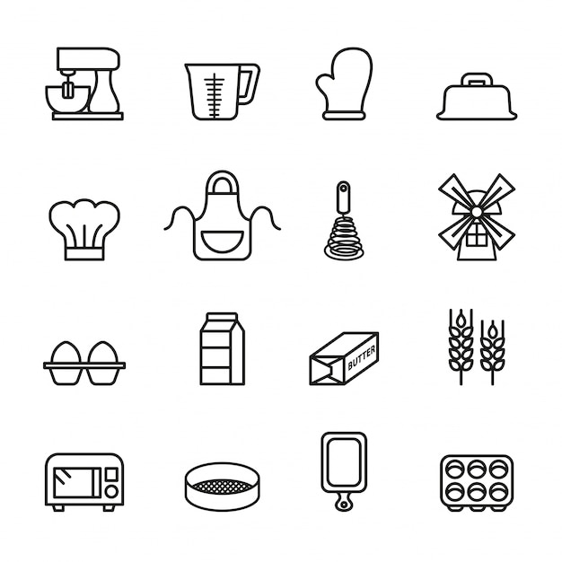 Baking Tool Icons Set