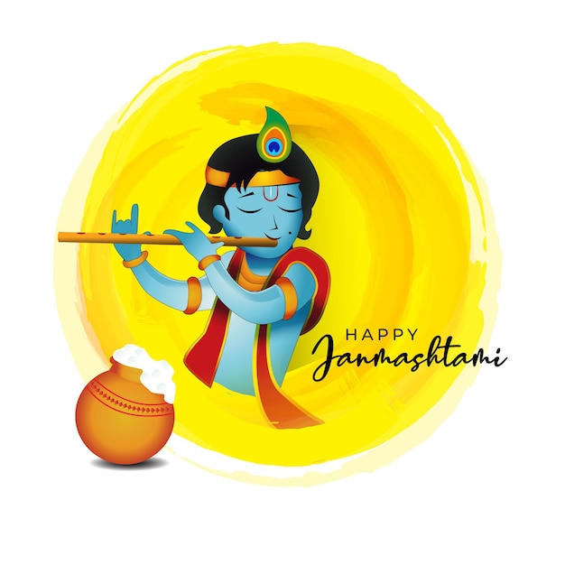 Bal Krishna Janmashtami Creative Vector