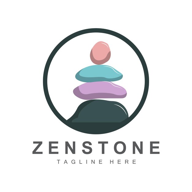 Balance Stone Logo Design Vector Therapy Stone Massage Stone Hot Stone And Zenstone Product Brand Illustration