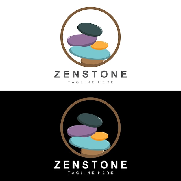 Balance Stone Logo Design Vector Therapy Stone Massage Stone Hot Stone And Zenstone Product Brand Illustration