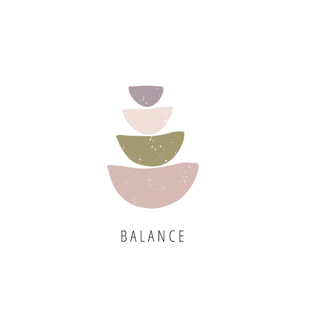 Balance stones flat vector illustration Creative geometric shape pebble pyramid