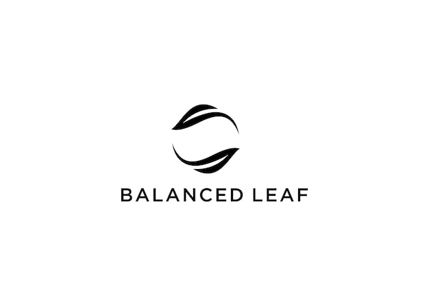 balanced leaf logo design vector illustration