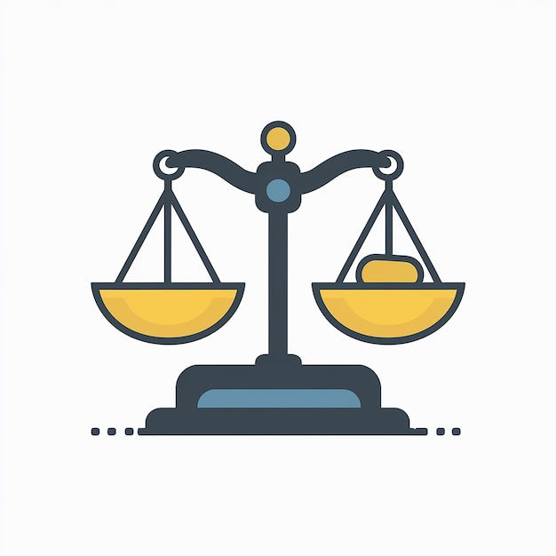 Vector a balanced scale symbolizing justice or equilibrium