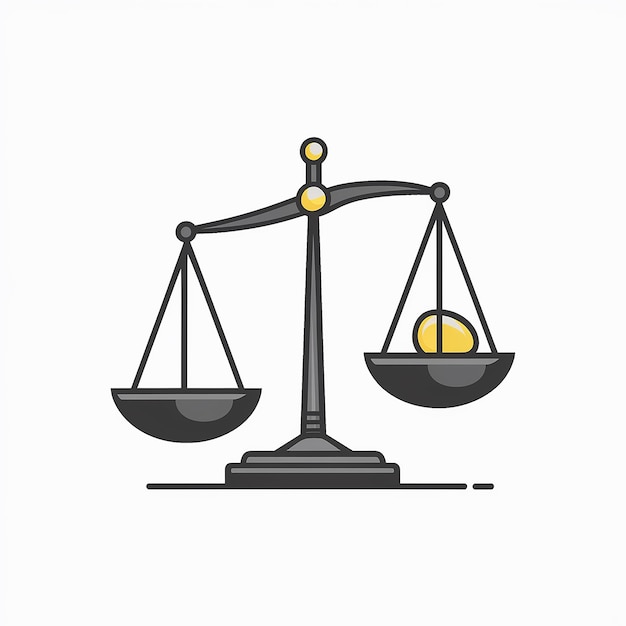 Vector a balanced scale symbolizing justice or equilibrium