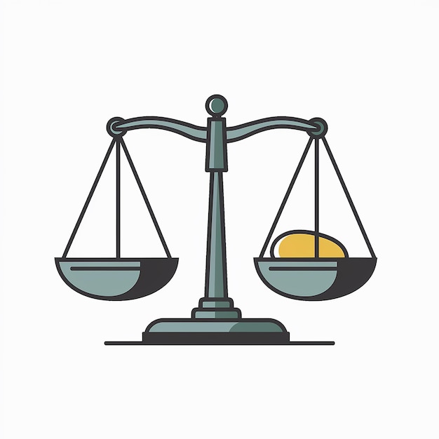 Vector a balanced scale symbolizing justice or equilibrium