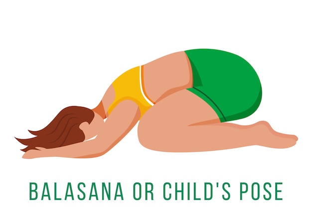 Balasana flat design illustration