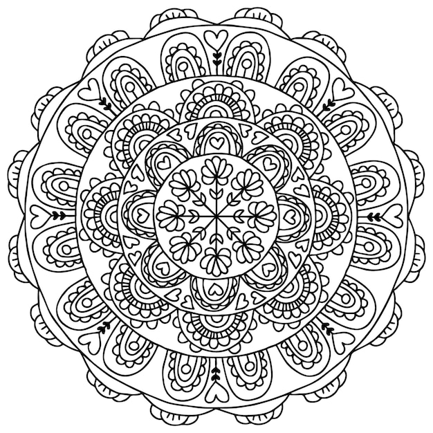 balck cricle mandala design vector rangoli design free