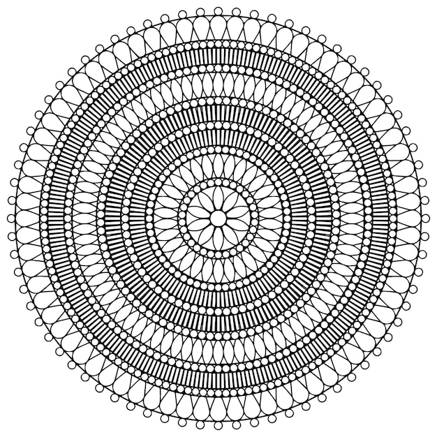 balck cricle mandala design vector rangoli design free