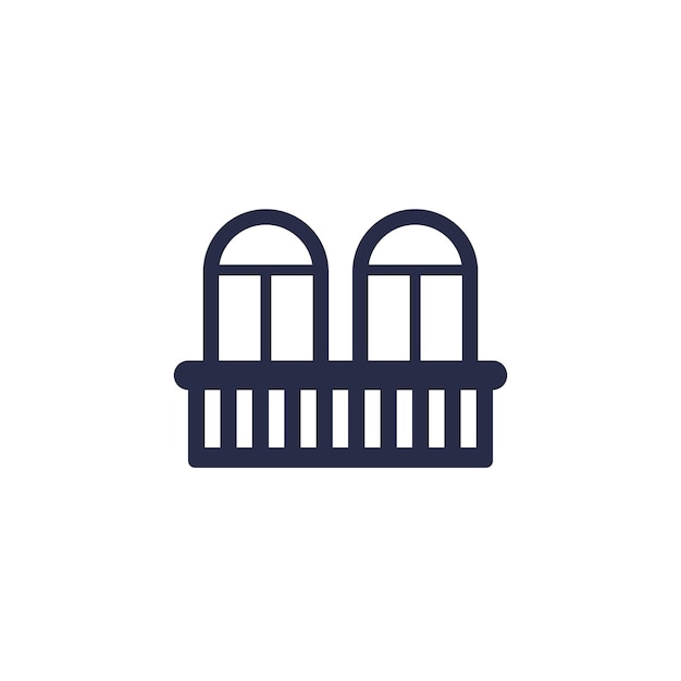 Balcony or terrace icon on white