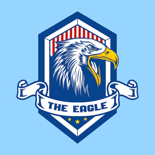 Bald eagle head with USA badge logo