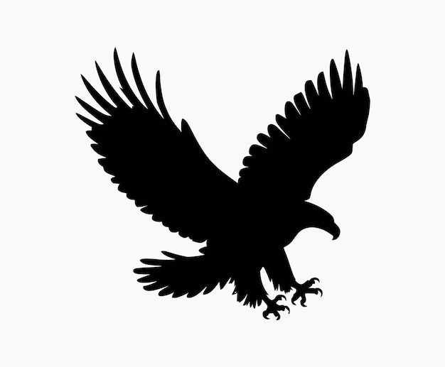 Vector bald eagle silhouette eps vector isolated illustration and icon template