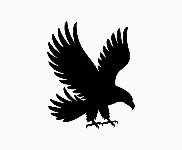 Vector bald eagle silhouette eps vector isolated illustration and icon template